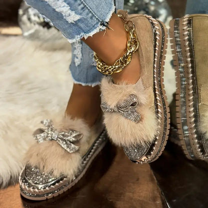 Crystal Bow Bekväma loafers – Support & Glittrande