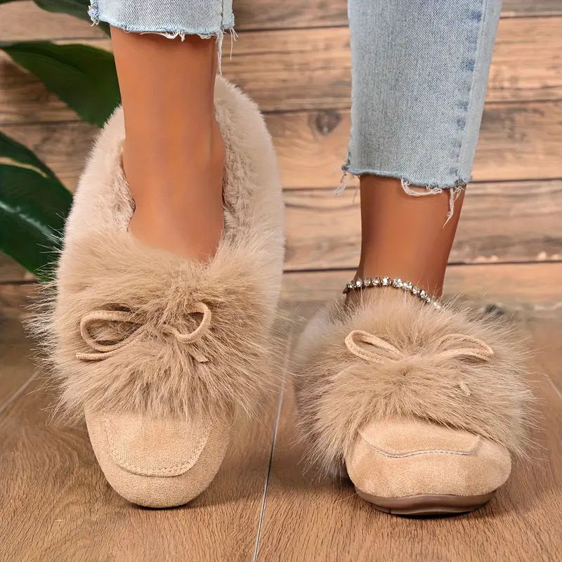 Mysiga rosett-loafers – Plyschig komfort och vardagselegans