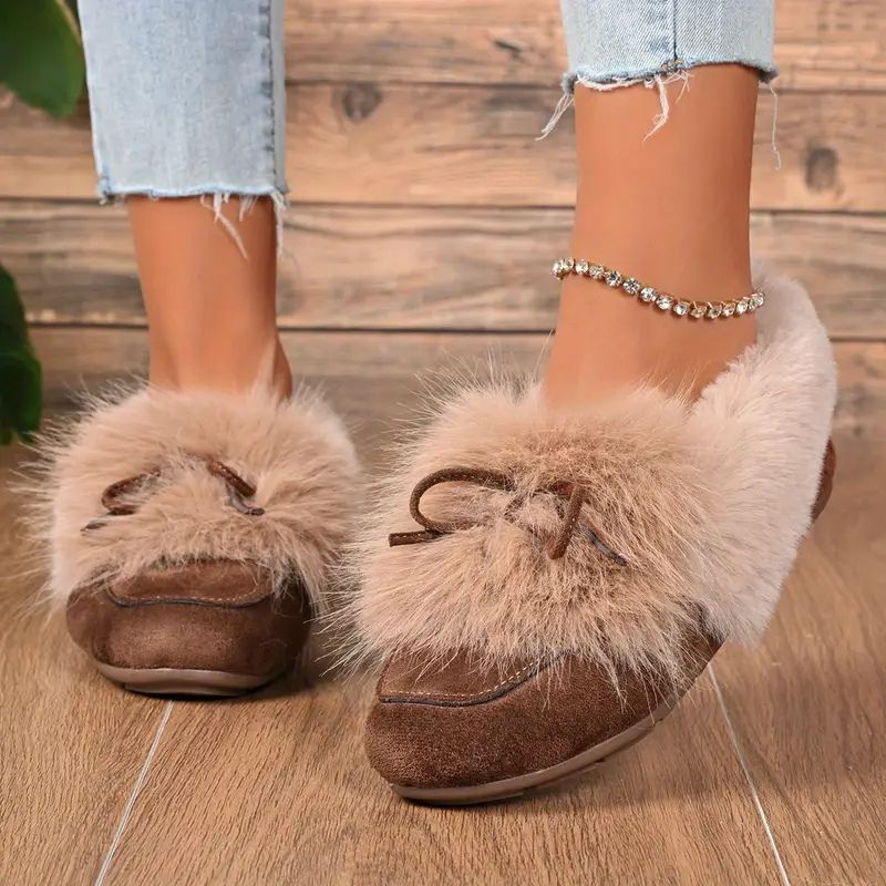 Mysiga rosett-loafers – Plyschig komfort och vardagselegans