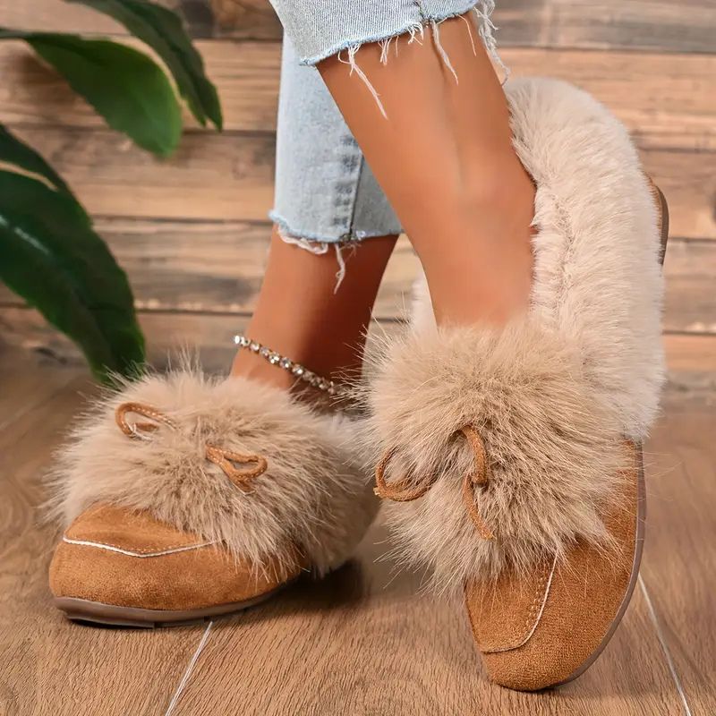 Mysiga rosett-loafers – Plyschig komfort och vardagselegans
