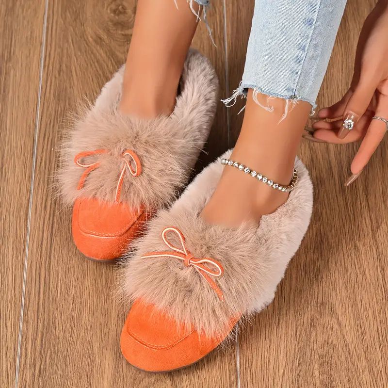 Mysiga rosett-loafers – Plyschig komfort och vardagselegans